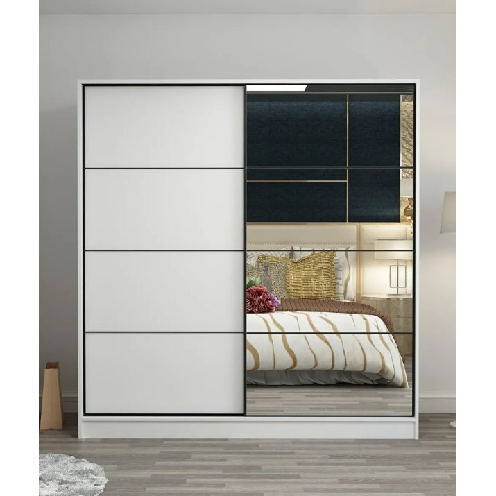 Dulap cu uşi glisante Trendy Kale 3961 White 180x210x60cm GTR004352
