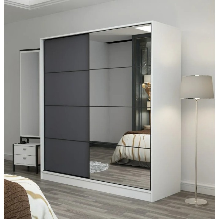 Dulap cu uşi glisante Trendy Kale 3967 White/Anthracit 180x210x60cm GTR004358