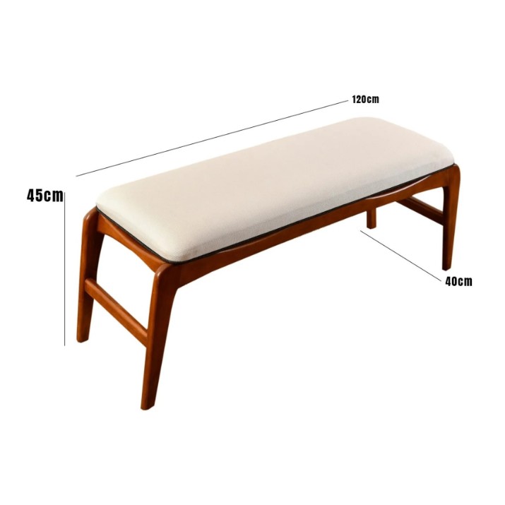 Банкетка Trendy Touch Bench Walnut/Cream 120x45x40cm GTR006472