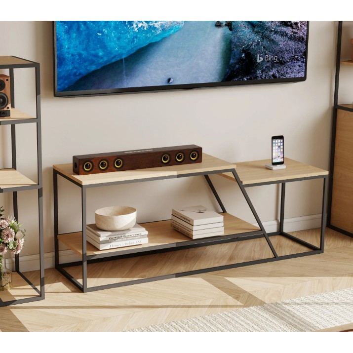 Comodă TV Deco Agis 130x40x50 (MDAGI-JJLVC-M37BLK)