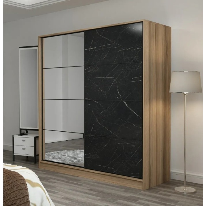 Шкаф-купе Trendy Kale 3980 Dore/Black 180x210x60cm GTR004371