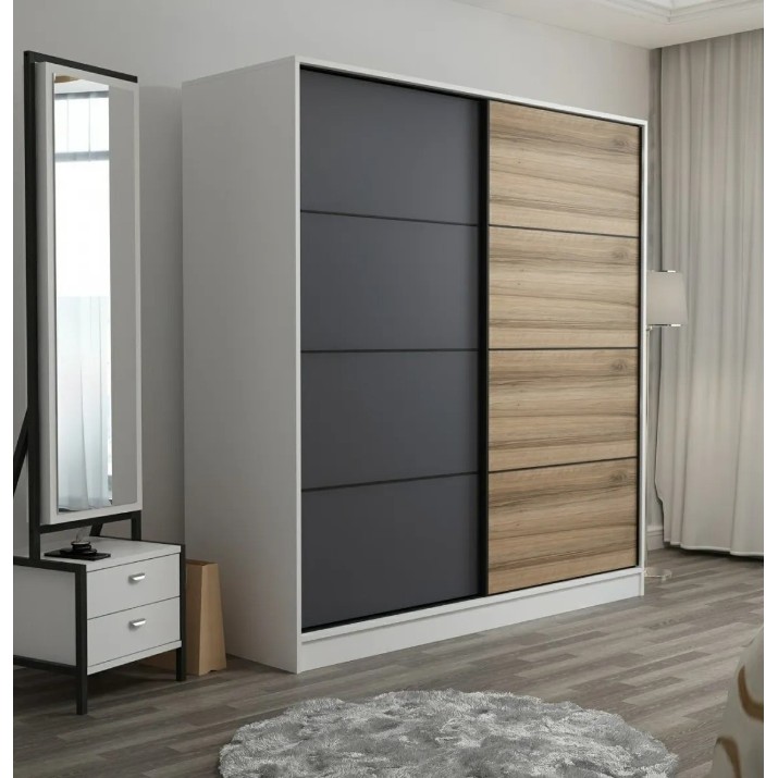 Шкаф-купе Trendy Kale 7152 White/Anthracit/Dore 220x210x60cm GTR004653