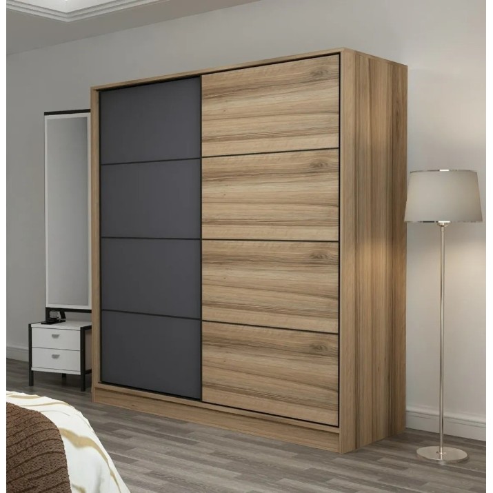 Dulap cu uşi glisante Trendy Kale 7164 Dore/Anthracit 220x210x60cm GTR004664