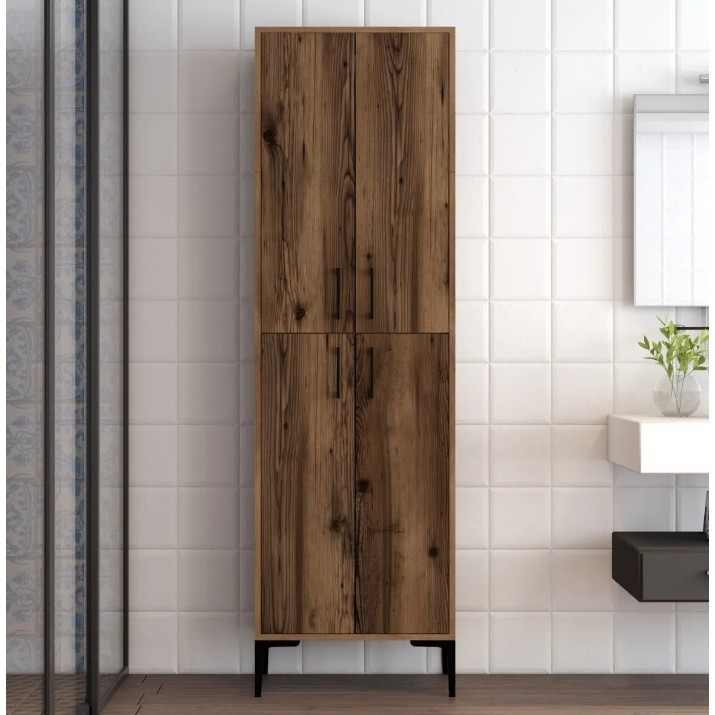 Шкаф для ванной Trendy Berlin A Walnut 202.6x60x35cm GTR006635