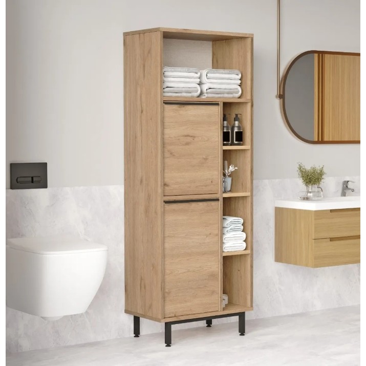 Dulap baie Trendy ON10C-S Walnut 161.6x60x35.5cm GTR001913
