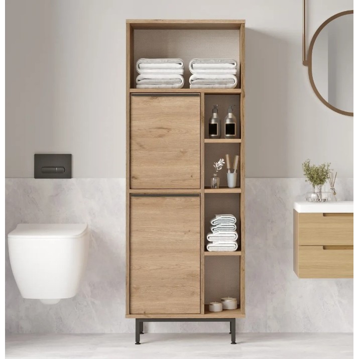 Dulap baie Trendy ON10C-S Walnut 161.6x60x35.5cm GTR001913