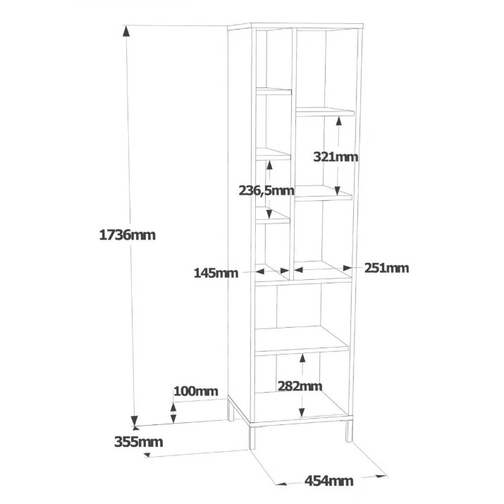 Шкаф для ванной Trendy VI2-W White 45x173x35cm GTR006716