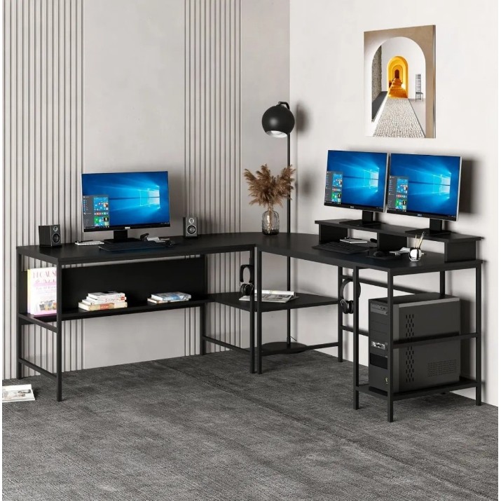 Письменный стол Trendy Greta L 7042 Matte Black 180x74x60cm GTR004131