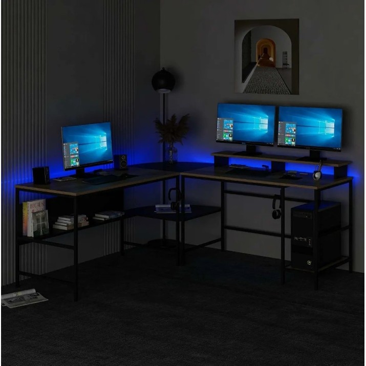 Письменный стол Trendy Greta L RGB Dore/Black 180x74x60cm GTR004134