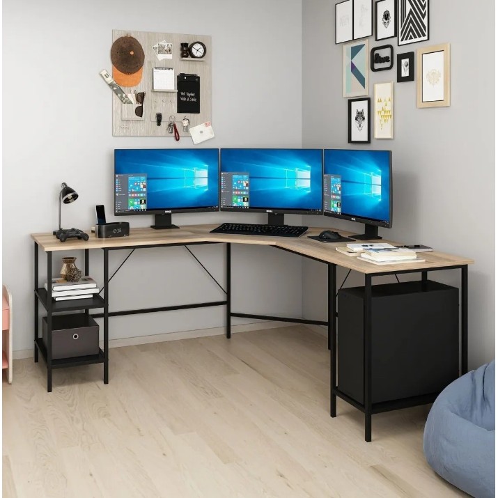 Masa de birou Trendy Power L 8538 Dore/Black 180x76x60cm GTR004139