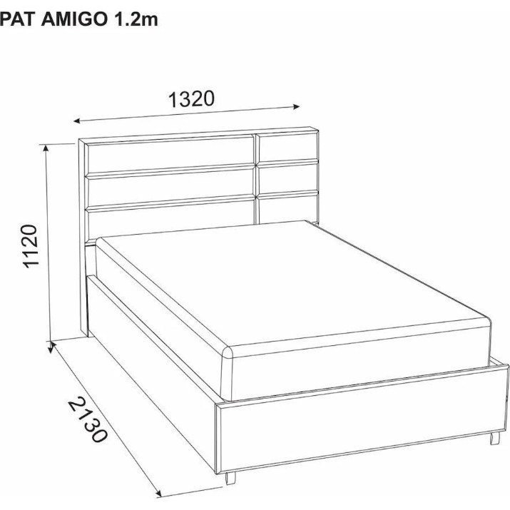 Кровать Ambianta Amigo 1.2m Beige