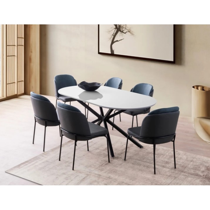 Masă pentru bucătărie Trendy Aura 3013 Light Grey/Black 180x79x90cm GTR005772