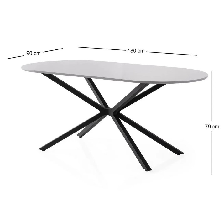 Masă pentru bucătărie Trendy Aura 3013 Light Grey/Black 180x79x90cm GTR005772