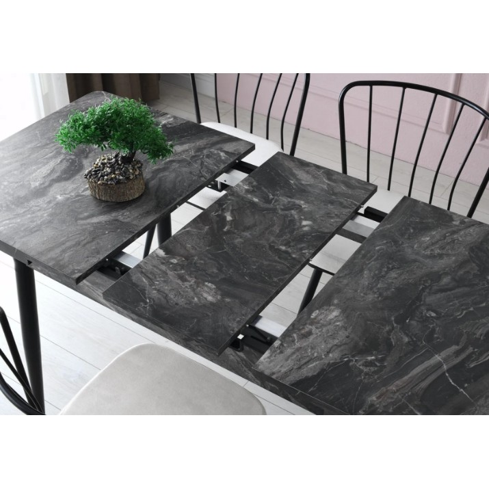 Обеденный стол Trendy Da 1182 Anthracit Marble 120x75x70cm GTR001579