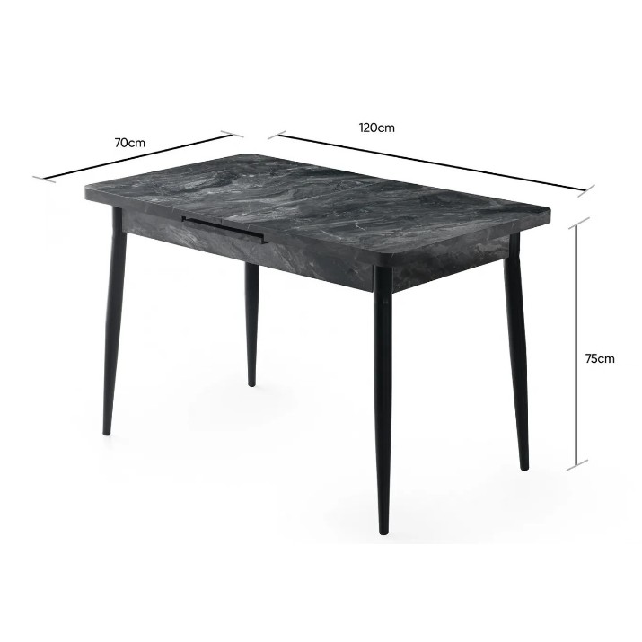 Обеденный стол Trendy Da 1182 Anthracit Marble 120x75x70cm GTR001579