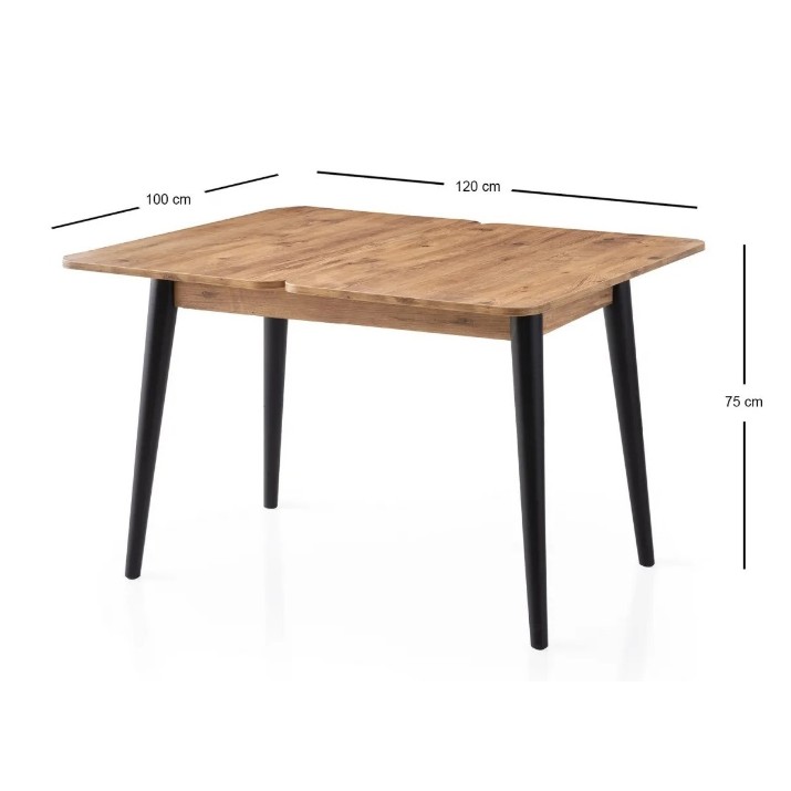 Обеденный стол Trendy Dolunay 1284 Pine Atlantic/Black 100x75x60cm GTR005776