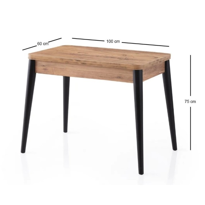 Обеденный стол Trendy Dolunay 1284 Pine Atlantic/Black 100x75x60cm GTR005776