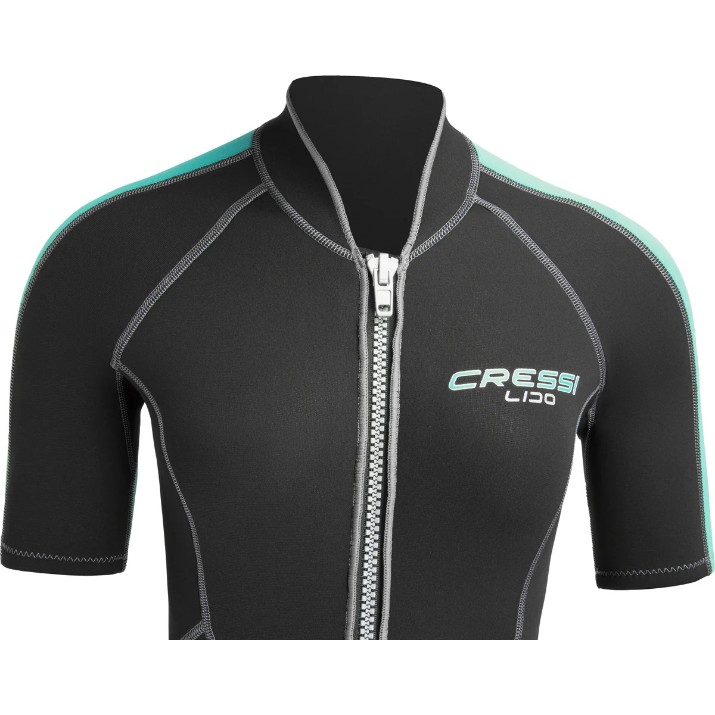 Costum neopren Cressi Lido Lady Shorty 2mm L Black/Aquamarine