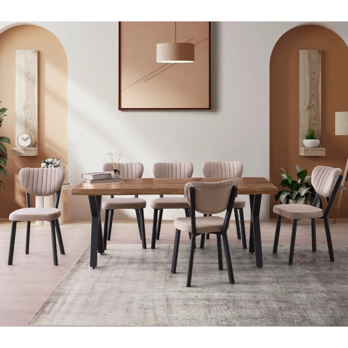 Обеденный стол Trendy Gala 3022 Walnut/Black 180x79x80cm GTR005767