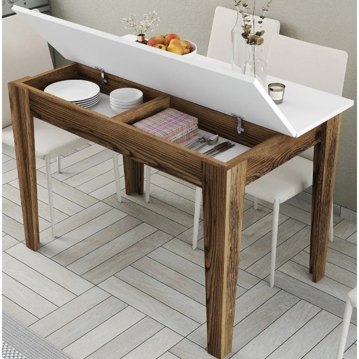 Masă pentru bucătărie Trendy Kiev 505 Walnut/White 110x75x72cm GTR001700