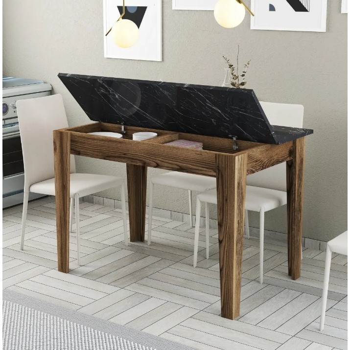 Masă pentru bucătărie Trendy Kiev 509 Walnut/Black 110x75x72cm GTR001704