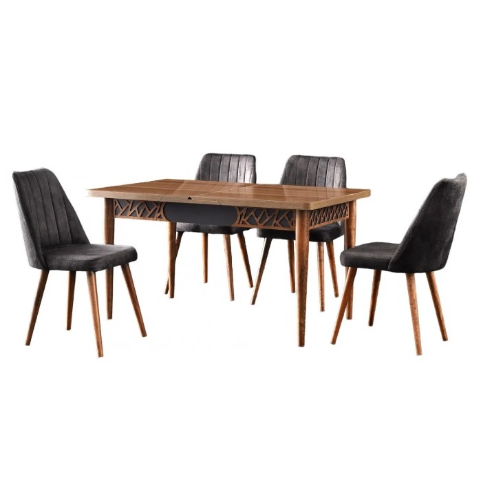 Обеденный стол Trendy Mira 1221 Walnut/Anthracit 130x75x80cm GTR001588