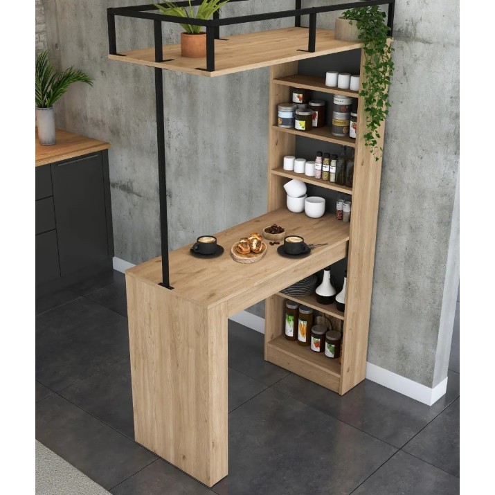 Masă pentru bucătărie Trendy JA117 3173 Light Walnut/Black 120x199x56cm GTR005764
