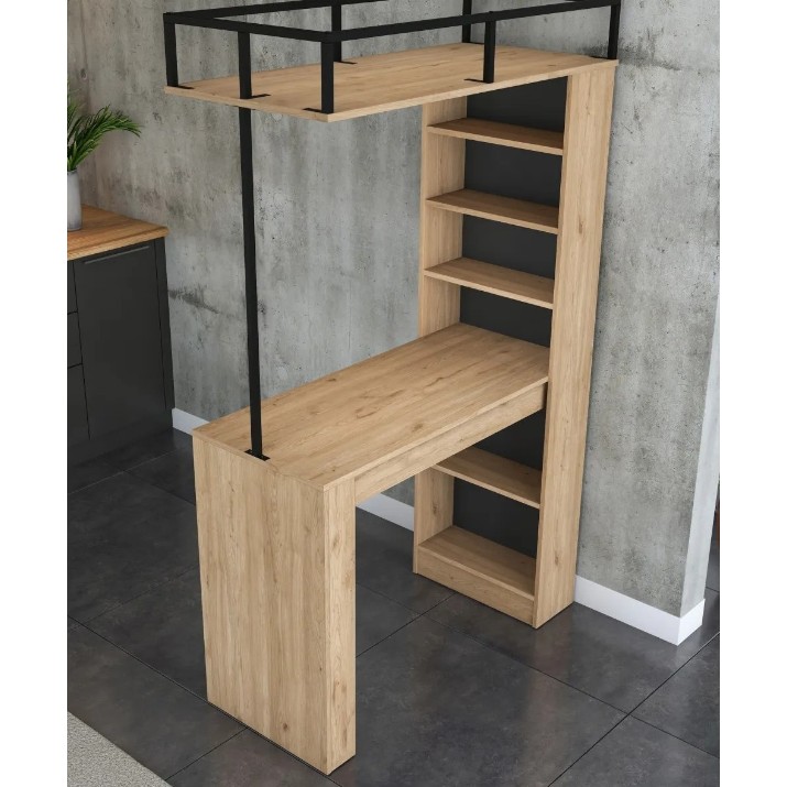 Masă pentru bucătărie Trendy JA117 3173 Light Walnut/Black 120x199x56cm GTR005764