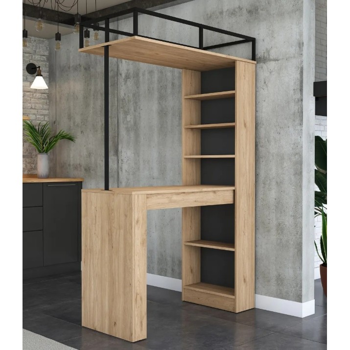 Masă pentru bucătărie Trendy JA117 3173 Light Walnut/Black 120x199x56cm GTR005764