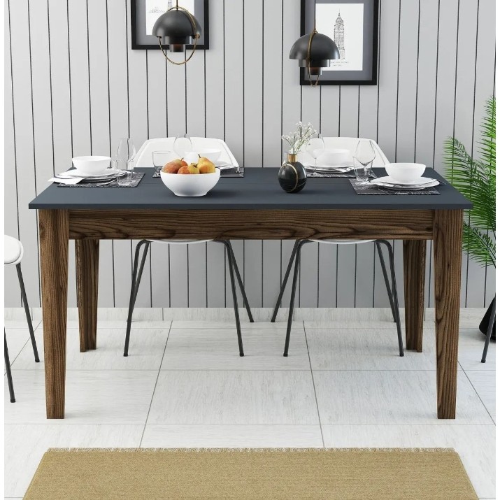 Masă pentru bucătărie Trendy Milan 513 Walnut/Anthracit 145x88x75cm GTR001619