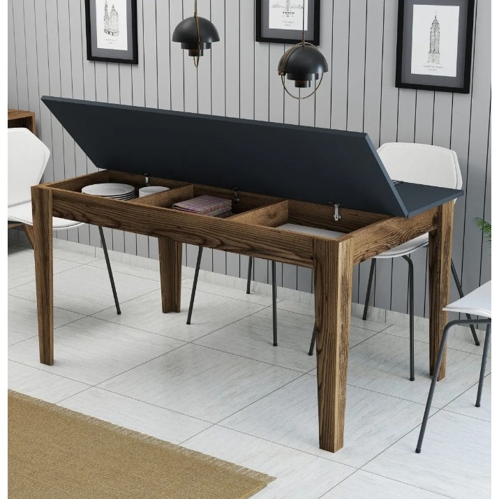 Обеденный стол Trendy Milan 513 Walnut/Anthracit 145x88x75cm GTR001619