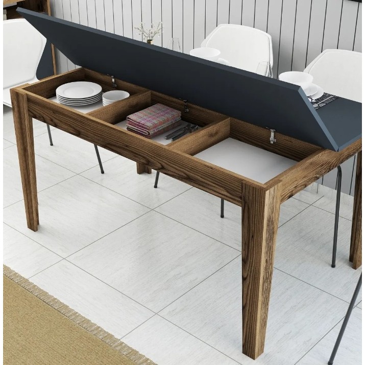 Обеденный стол Trendy Milan 513 Walnut/Anthracit 145x88x75cm GTR001619