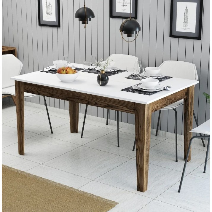 Masă pentru bucătărie Trendy Milan 514 Walnut/White 145x88x75cm GTR001620