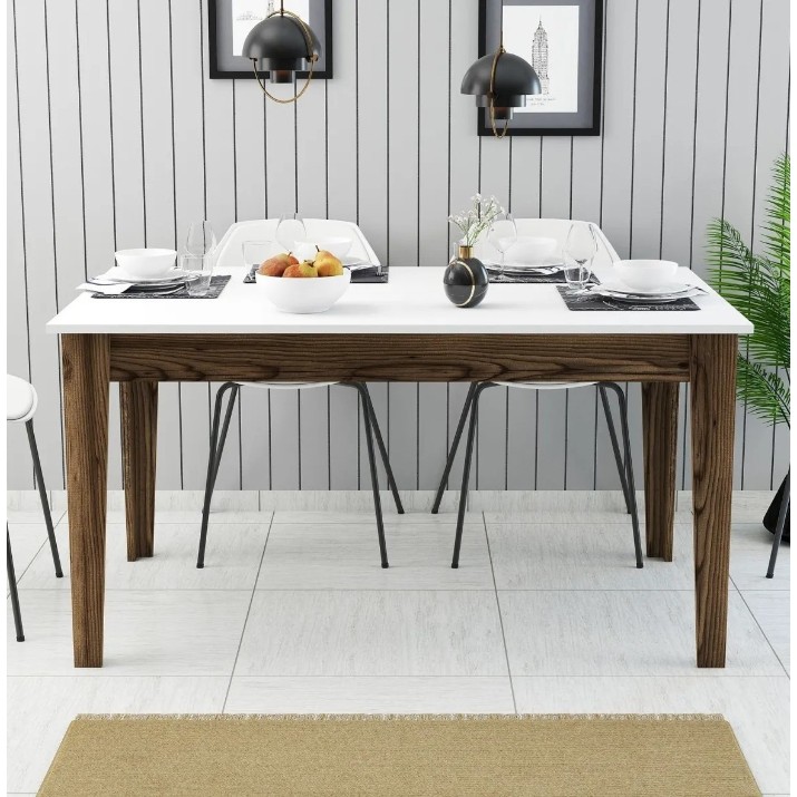 Masă pentru bucătărie Trendy Milan 514 Walnut/White 145x88x75cm GTR001620