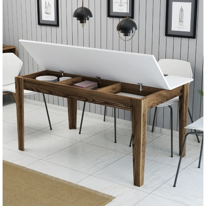 Masă pentru bucătărie Trendy Milan 514 Walnut/White 145x88x75cm GTR001620