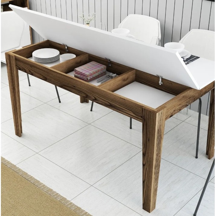 Masă pentru bucătărie Trendy Milan 514 Walnut/White 145x88x75cm GTR001620