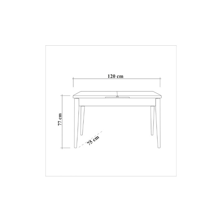 Обеденный стол Trendy Oliver Open Walnut/Black 120x77x75cm GTR005777