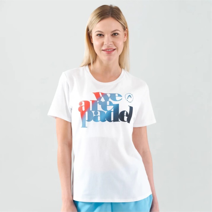 Женская футболка Head We Are Padel II T-Shirt XS White/Navy