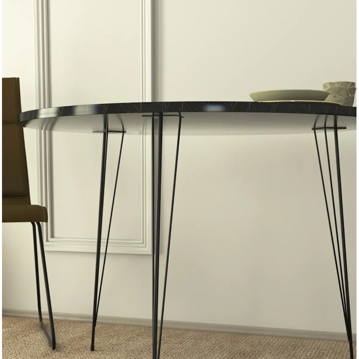 Masă pentru bucătărie Trendy Sandalf Black Marble/Black 90x75x90cm GTR005757