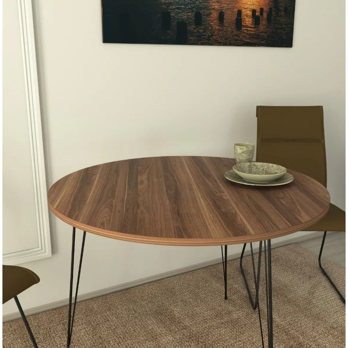 Masă pentru bucătărie Trendy Sandalf Walnut/Black 90x75x90cm GTR005758