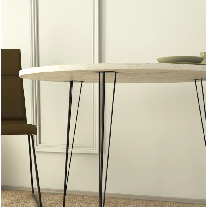 Masă pentru bucătărie Trendy Sandalf White Marble/Black 90x75x90cm GTR005756