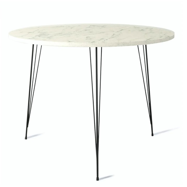 Masă pentru bucătărie Trendy Sandalf White Marble/Black 90x75x90cm GTR005756