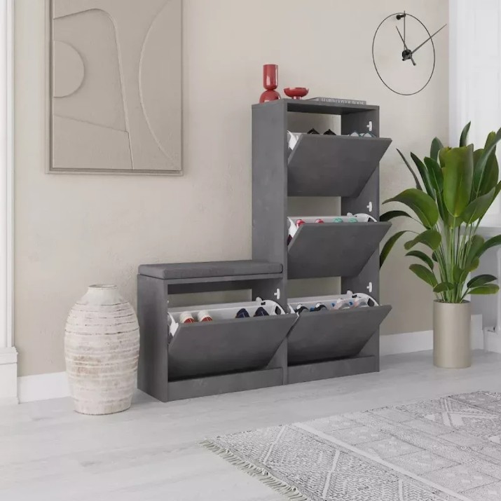 Обувница Showdeko Dude Bench&Shoe Cabinet Retro Grey