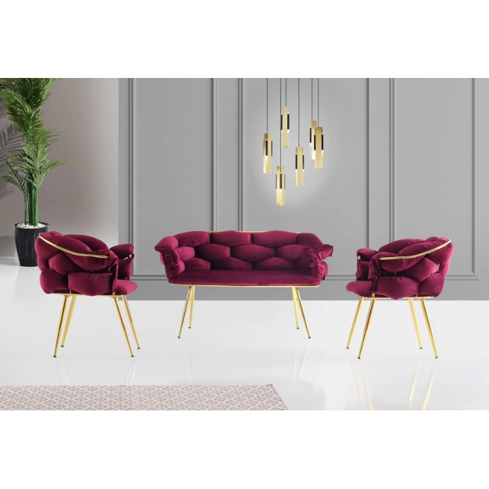 Set mobilă moale Trendy Balon 2105 Plum/Gold GTR005248