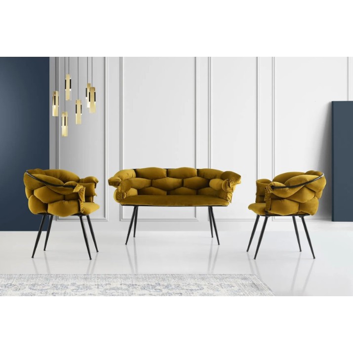 Комплект мягкой мебели Trendy Balon 2138 Ocher/Black GTR006949