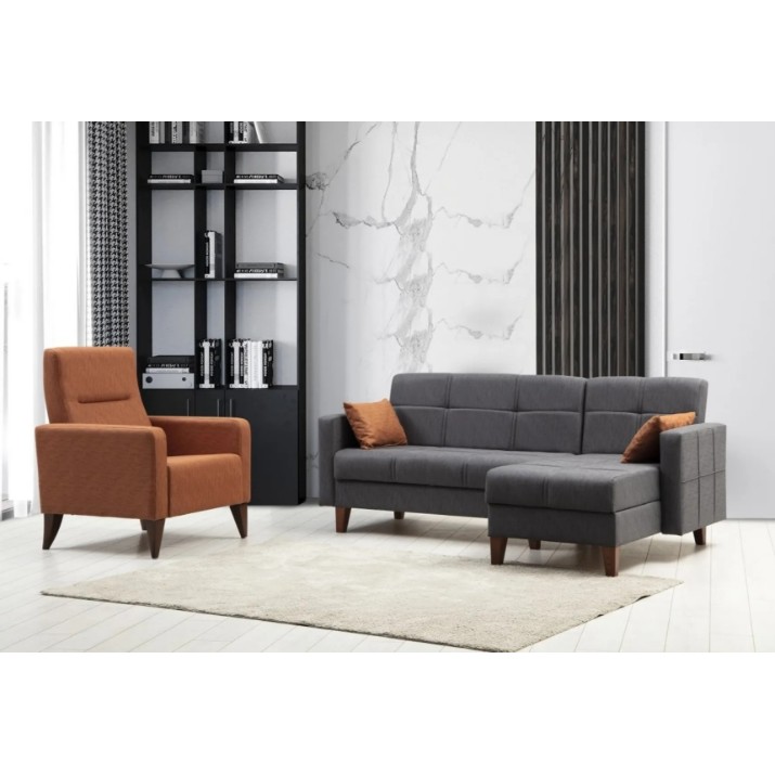 Комплект мягкой мебели Trendy Polya Dark Grey L GTR007530