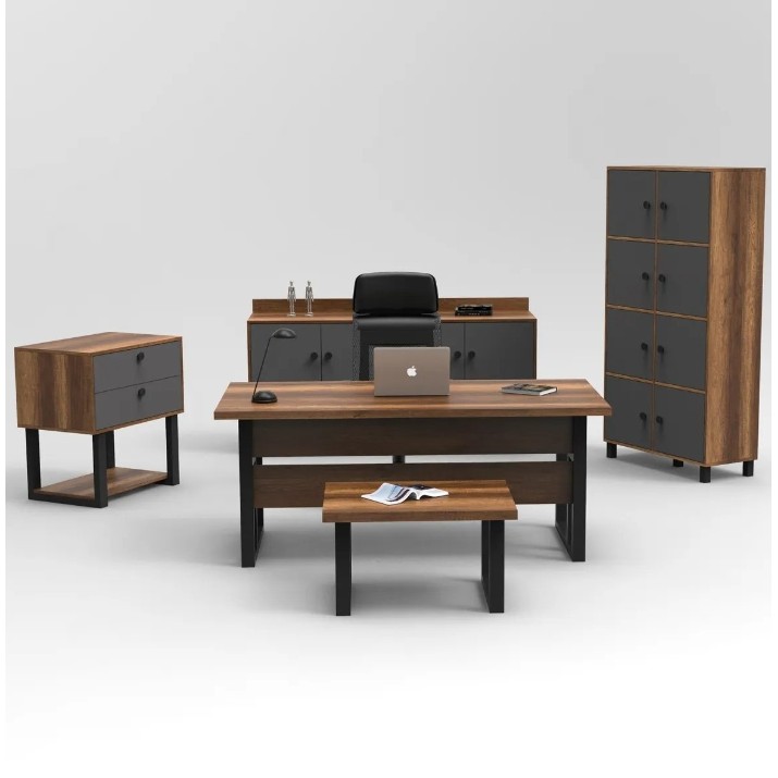 Комплект офисной мебели Trendy MN11-BA Walnut/Anthracit/Black GTR001902