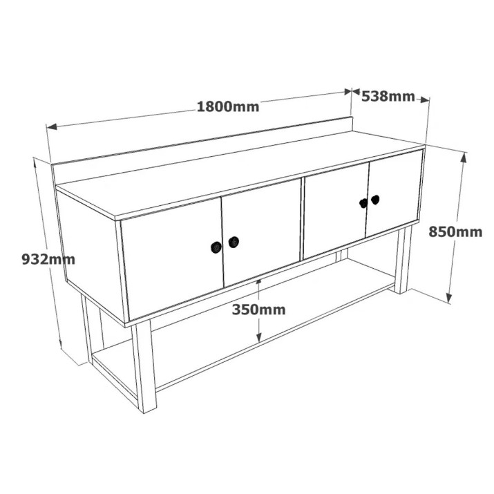 Set mobilier birou Trendy MN11-BA Walnut/Anthracit/Black GTR001902