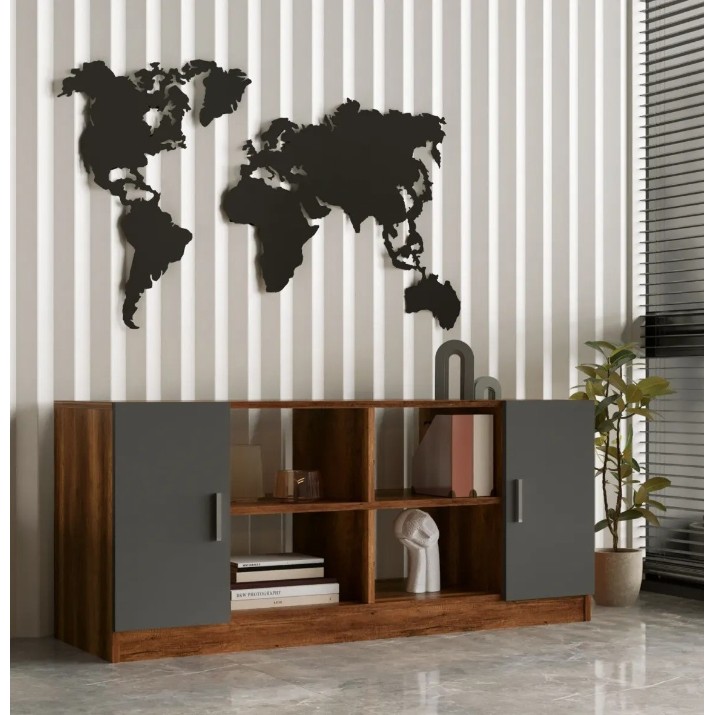 Set mobilier birou Trendy VO10-BA Walnut/Anthracit GTR001868