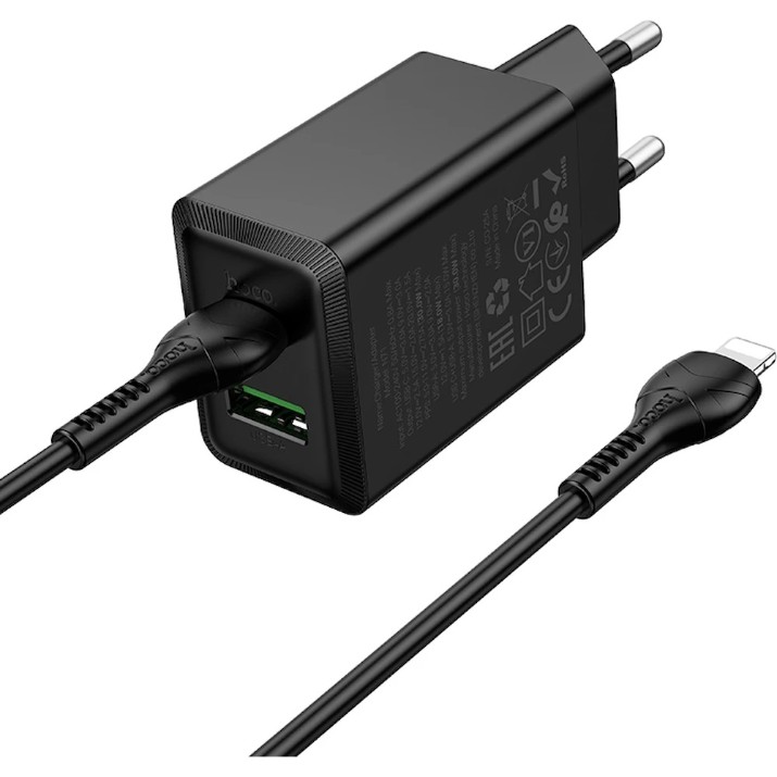 Încărcător Hoco N71 Nuevo with Type-C to Lightning Black